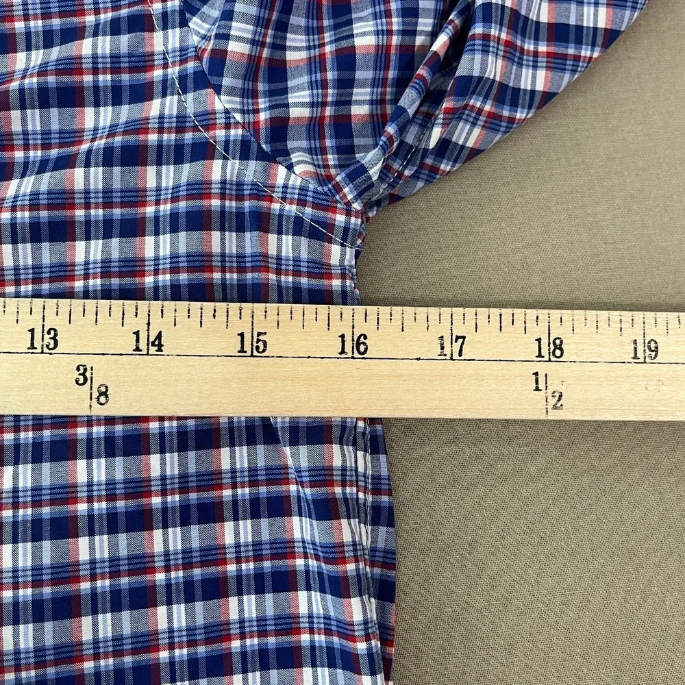 Ralph Lauren Performance Shirt Boys Medium 10-12 Blue Plaid Button Down Casual